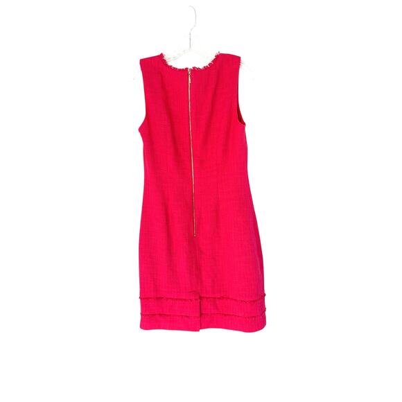 Karl Lagerfeld Dress Pink Sleeveless Tweed Twee Preppy Academia Work Size 8 - Picture 10 of 12